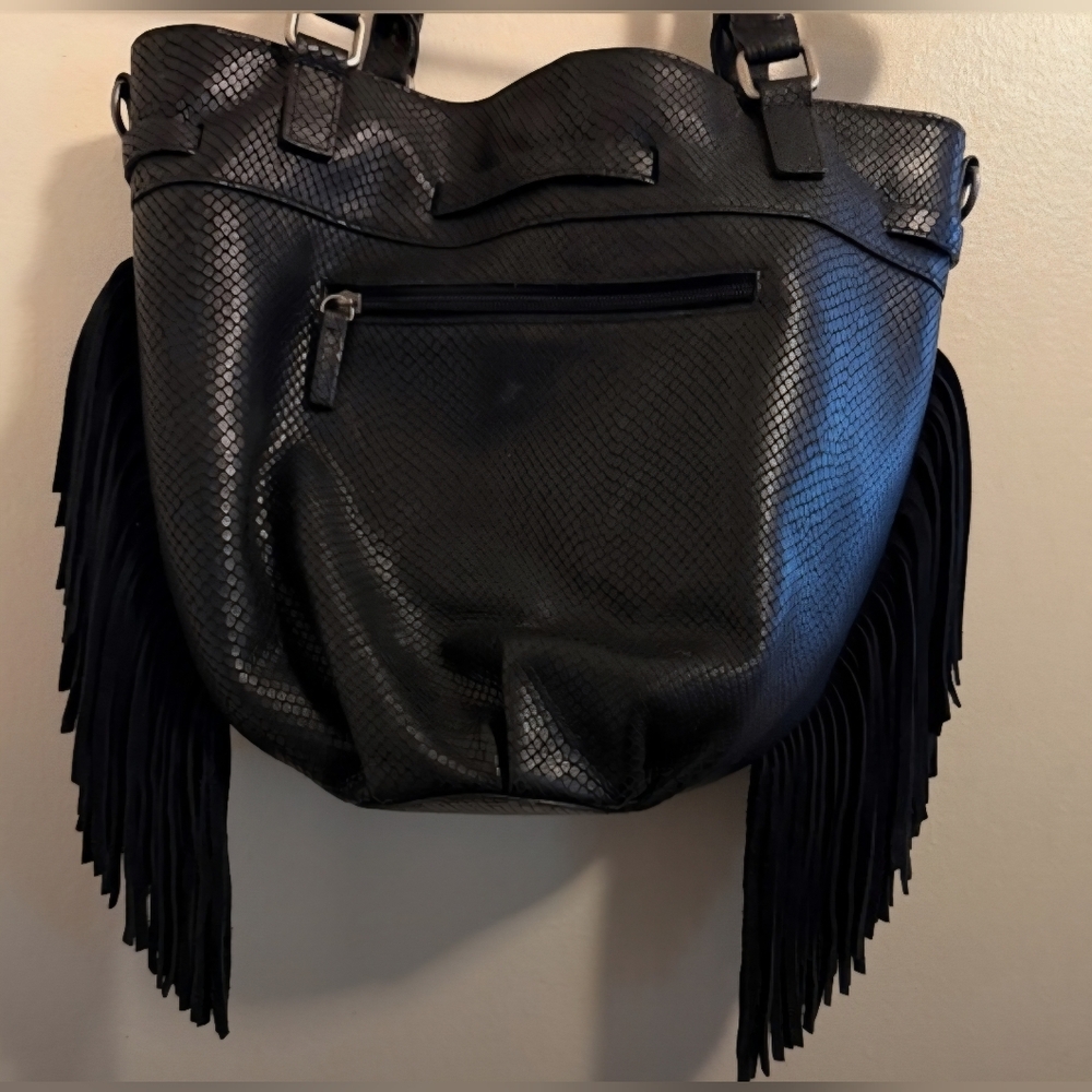 Harley-Davidson Black Tote Bag with Fringe - Picture 6 of 8